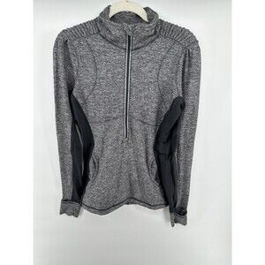 Lululemon Womens Sz 8 Go The Distance Gray  Running Pullover Half Zip Excellent!
